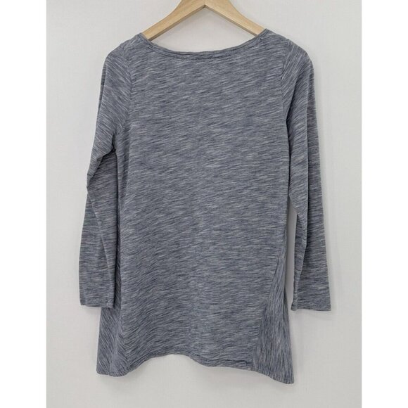 J.Jill Purejill Heathered Blue Long Sleeve Shark Bite Hem T-Shirt Top Sz S, Boho - Picture 3 of 9